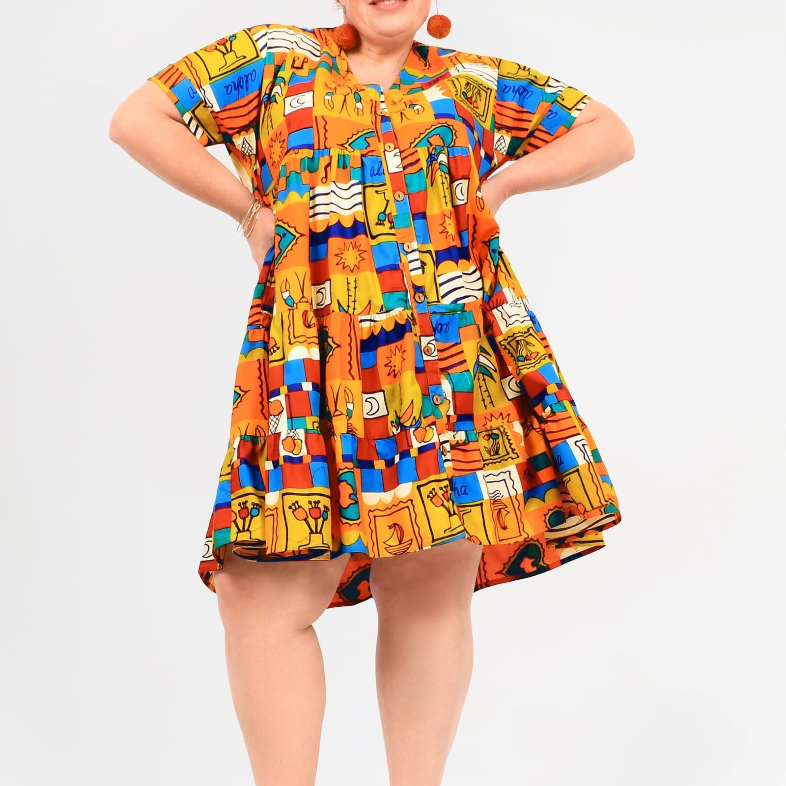 Stefani Button Dress