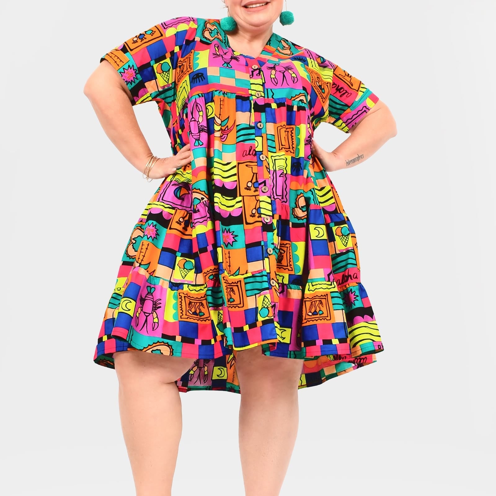 Stefani Button Dress