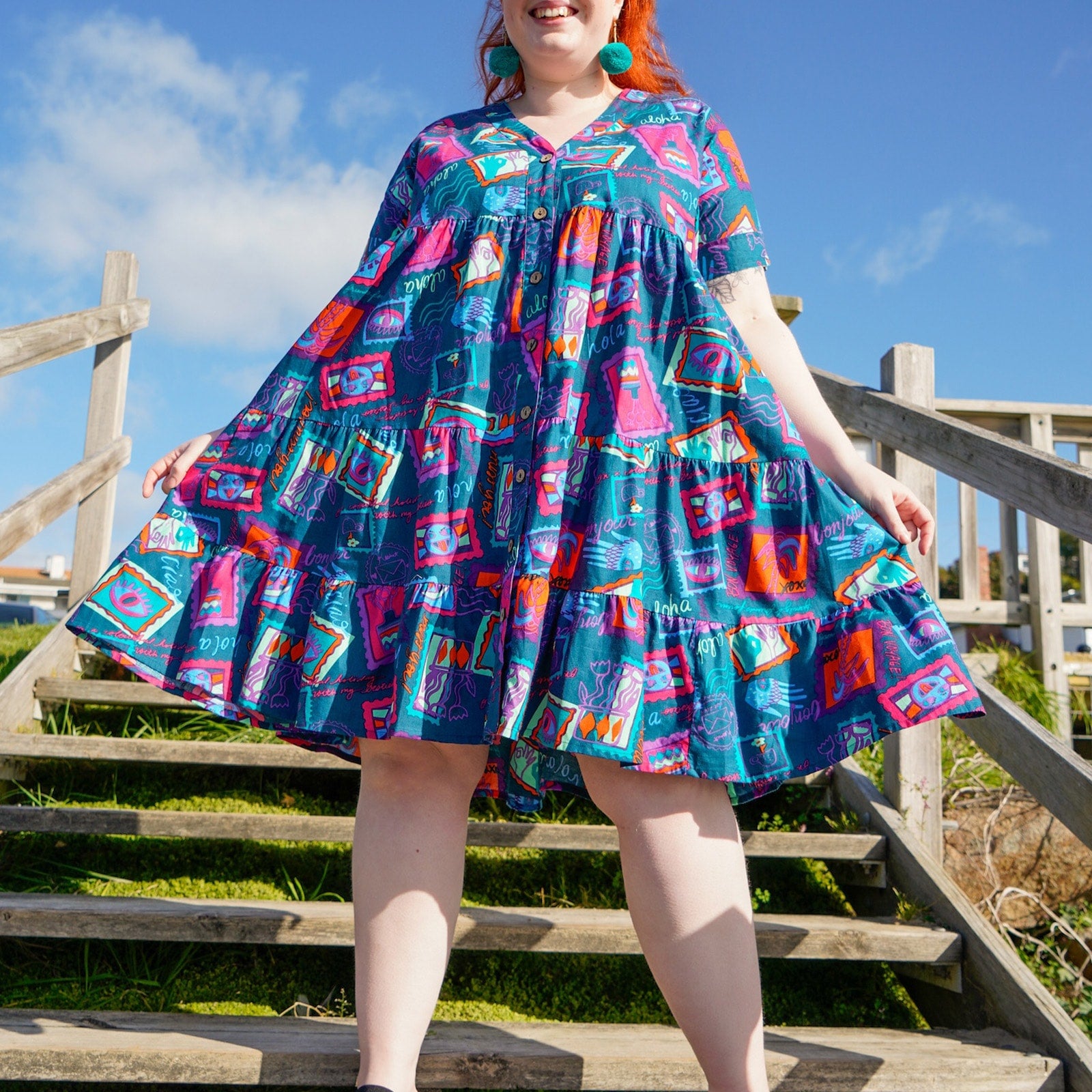 Stefani Button Dress