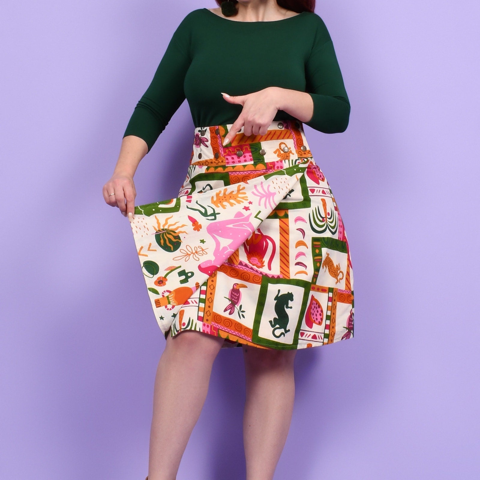 Aluula Long Reversible Button Skirt