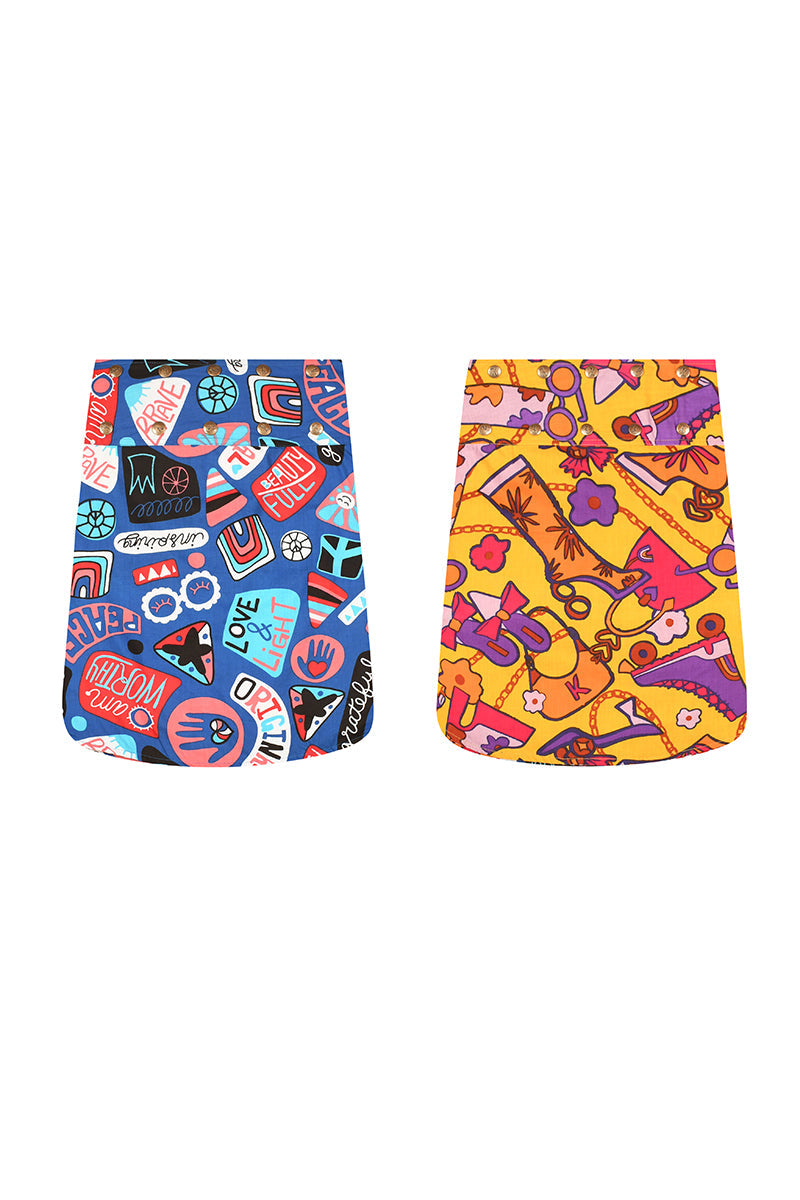 Aluula Short Reversible Button Skirt - Keshet Design