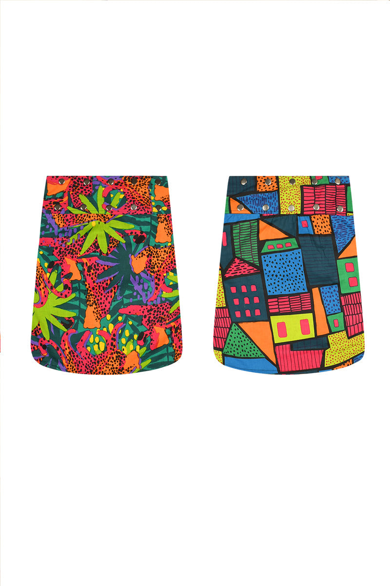 Aluula Short Reversible Button Skirt - Keshet Design