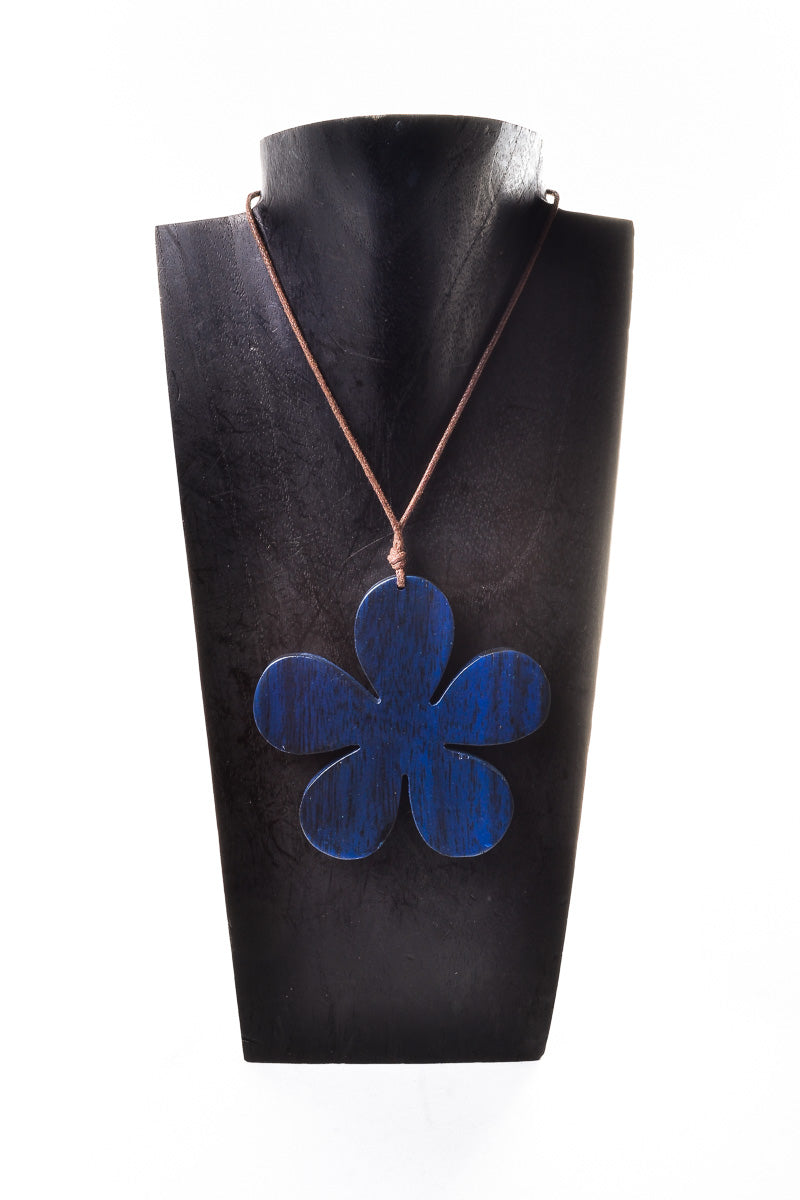 Wooden Large Flower Necklace - Keshet Design