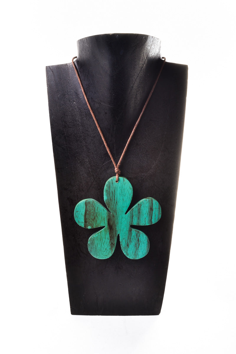 Wooden Large Flower Necklace - Keshet Design