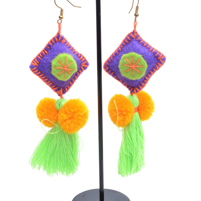 Pom Pom Tassel Earrings - Keshet Design