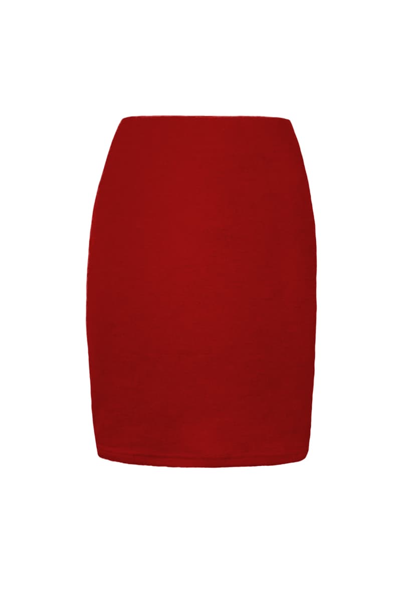 High Waisted Short Pencil Skirt Plain - Keshet Design