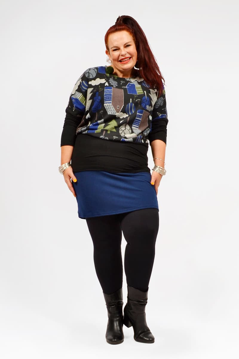 High Waisted Short Pencil Skirt Plain - Keshet Design