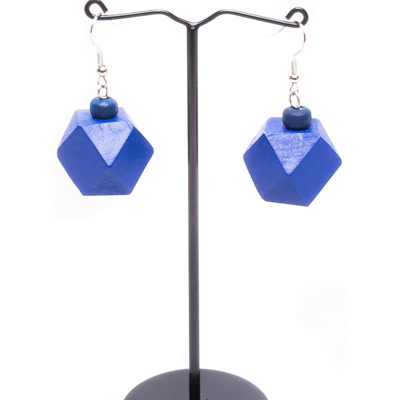 Wooden Cubic Earrings - Keshet Design