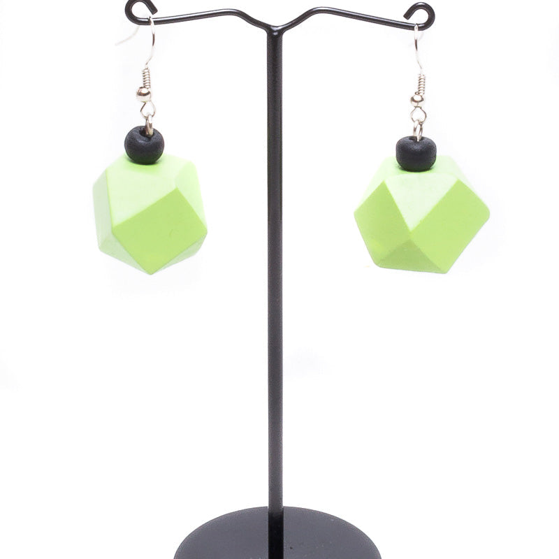 Wooden Cubic Earrings - Keshet Design