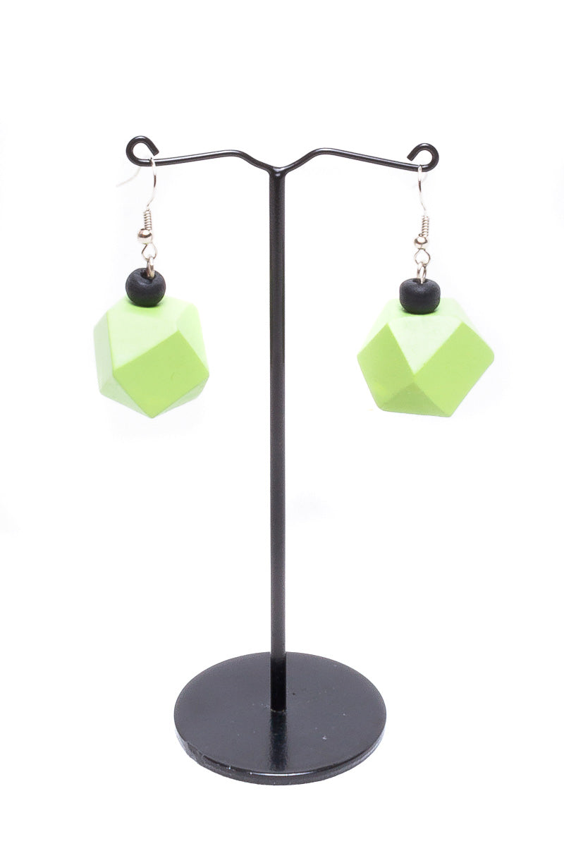Wooden Cubic Earrings - Keshet Design