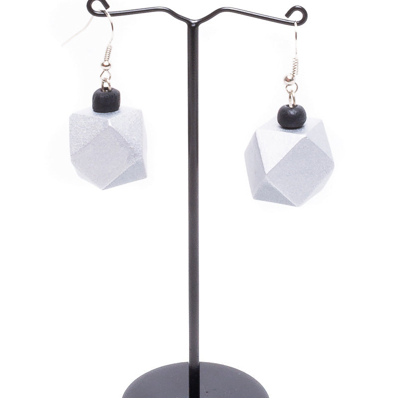 Wooden Cubic Earrings - Keshet Design
