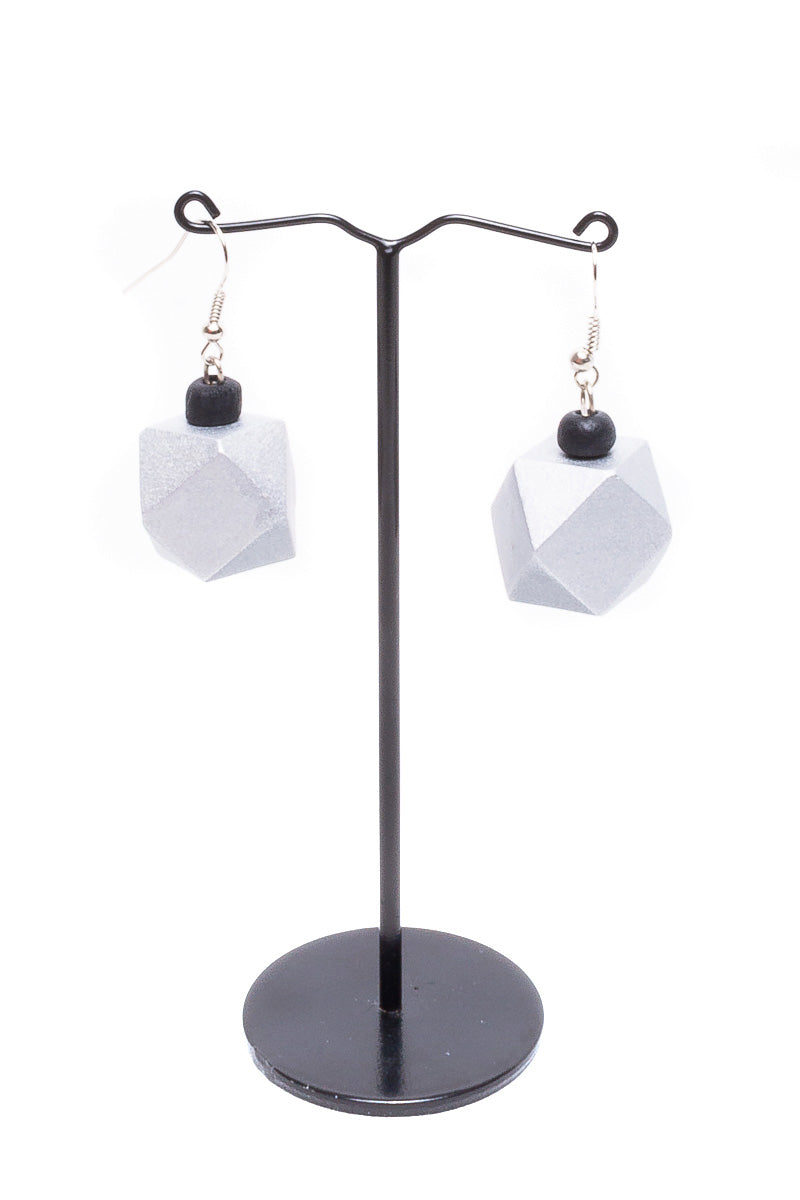 Wooden Cubic Earrings - Keshet Design