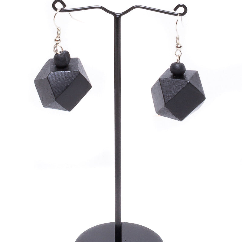 Wooden Cubic Earrings - Keshet Design