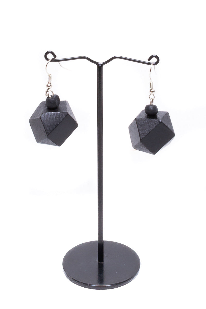 Wooden Cubic Earrings - Keshet Design
