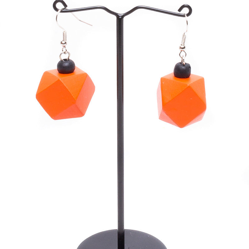 Wooden Cubic Earrings - Keshet Design