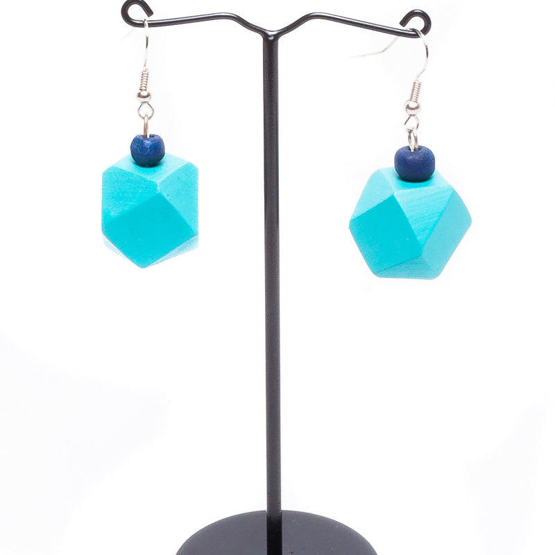 Wooden Cubic Earrings - Keshet Design