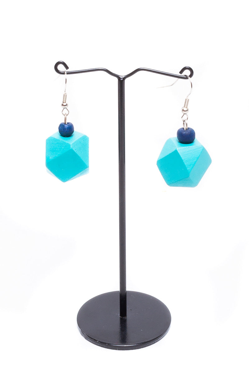 Wooden Cubic Earrings - Keshet Design