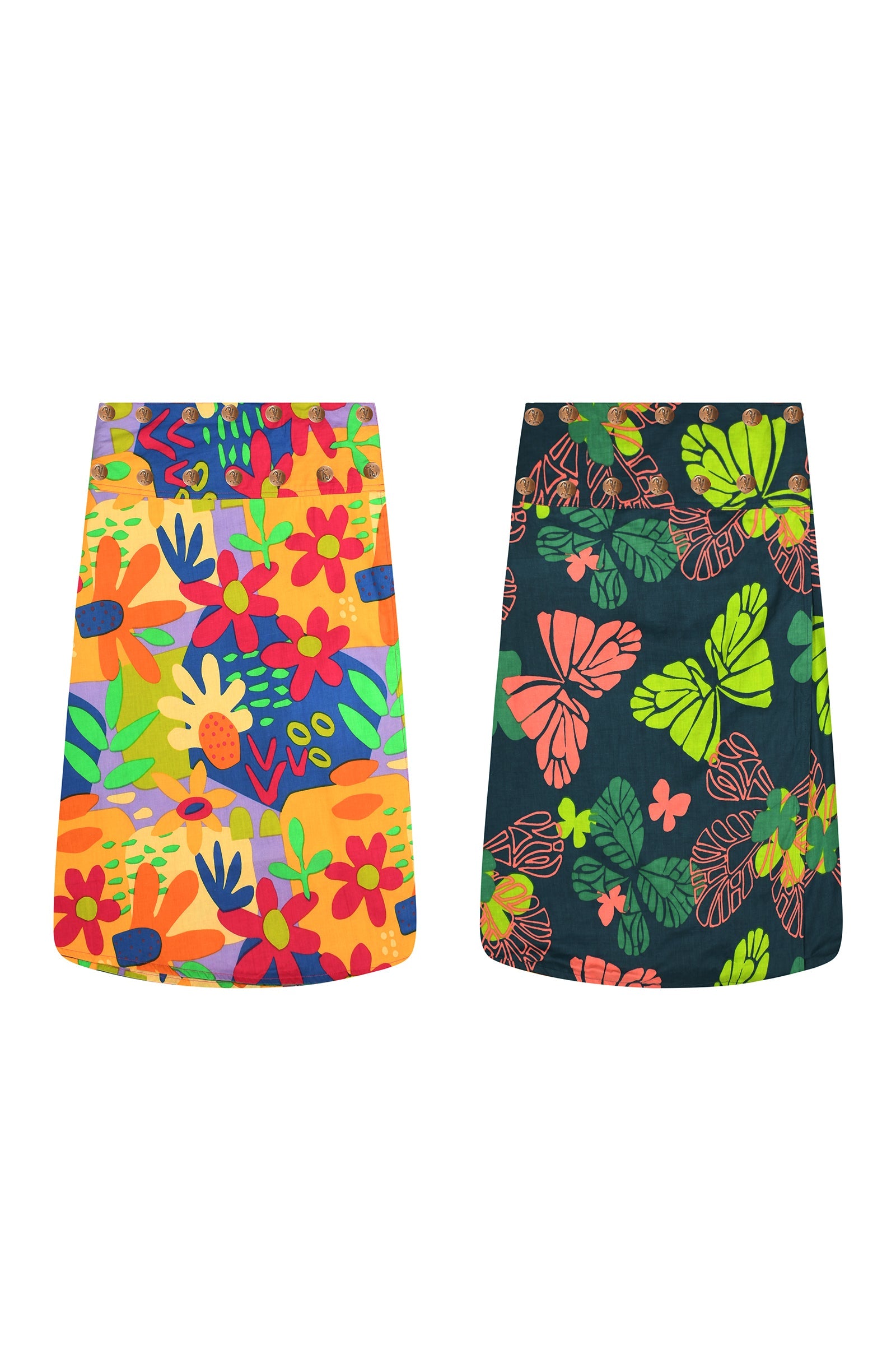 Aluula Long Reversible Button Skirt - Keshet Design