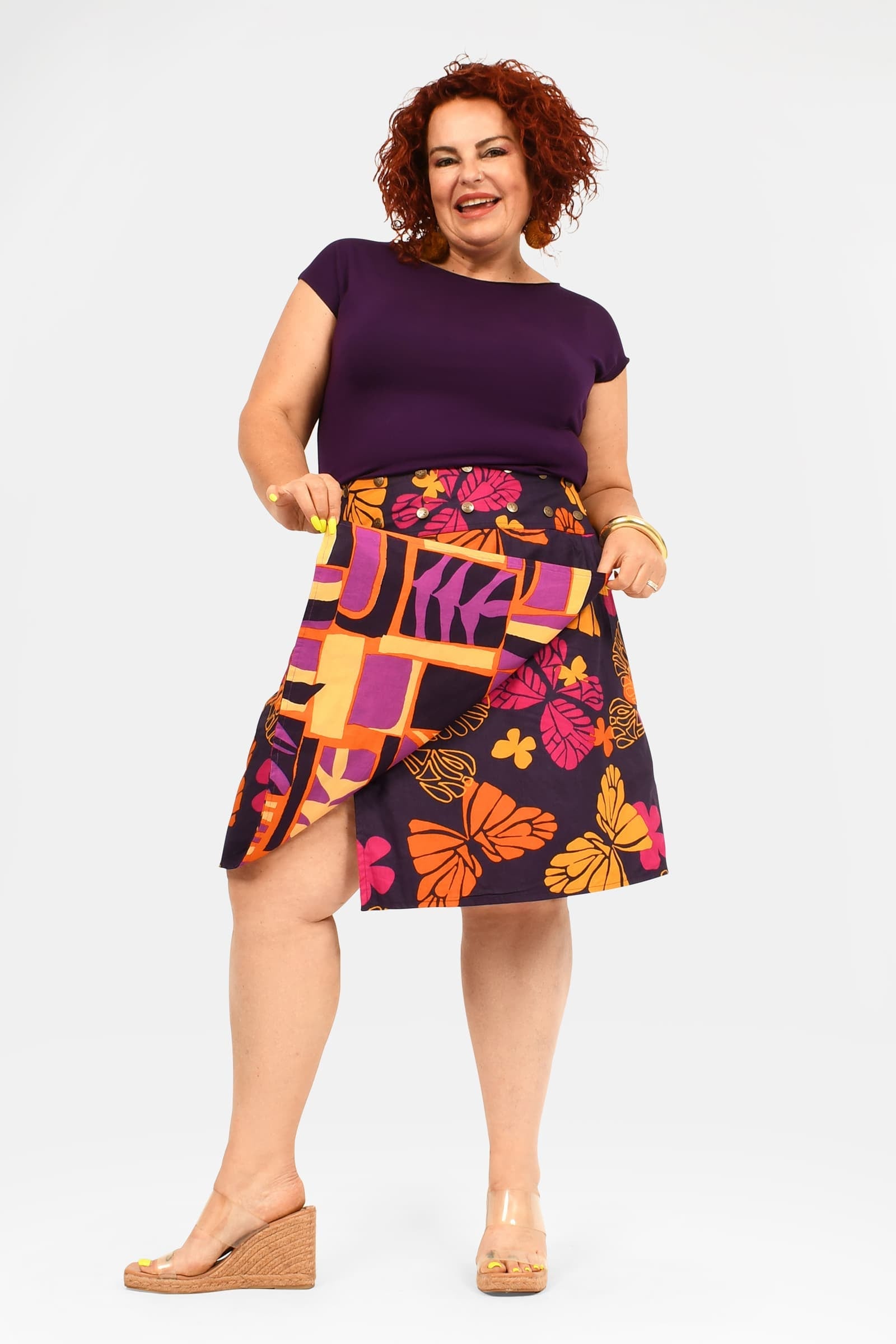 Aluula Long Reversible Button Skirt - Keshet Design