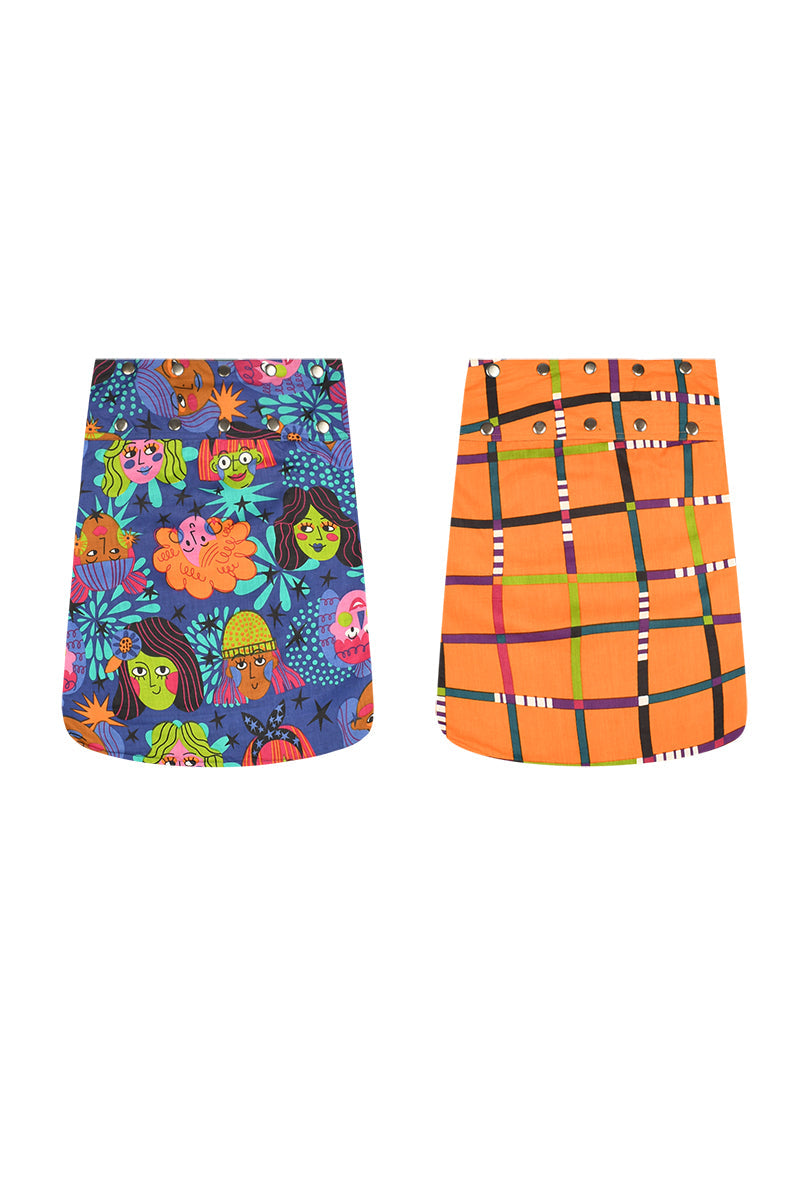 Aluula Short Reversible Button Skirt - Keshet Design