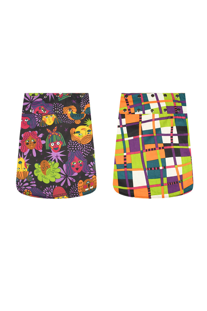 Aluula Short Reversible Button Skirt - Keshet Design