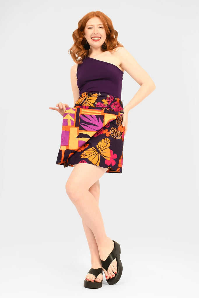 Aluula Short Reversible Button Skirt - Keshet Design