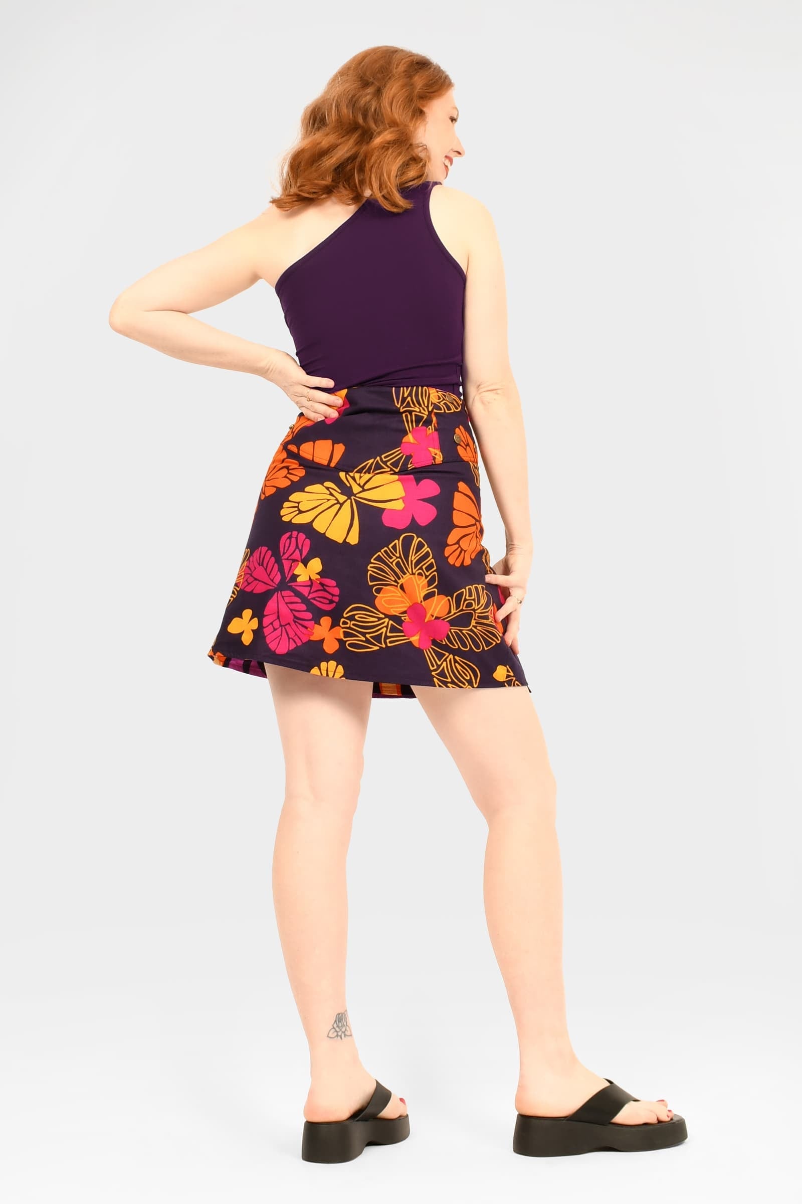 Aluula Short Reversible Button Skirt - Keshet Design