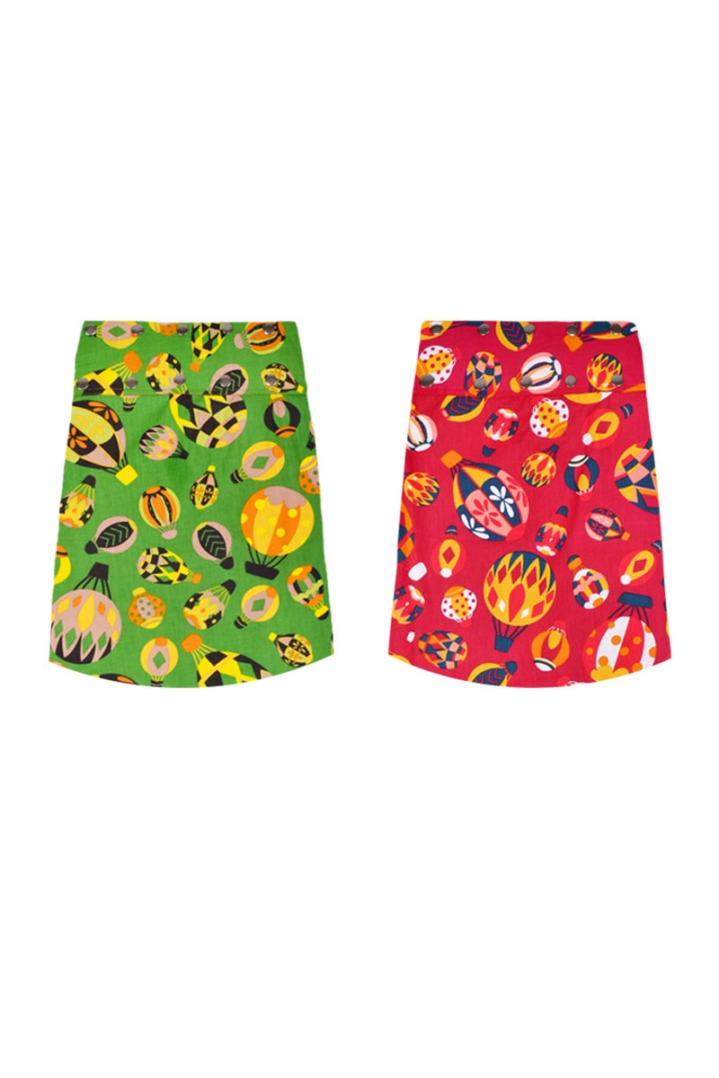 Short Reversible Button Skirt - Keshet Design