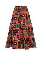 Colorful 3/4 pants with elastic waistband, wide legs, and playful bee cartoon print