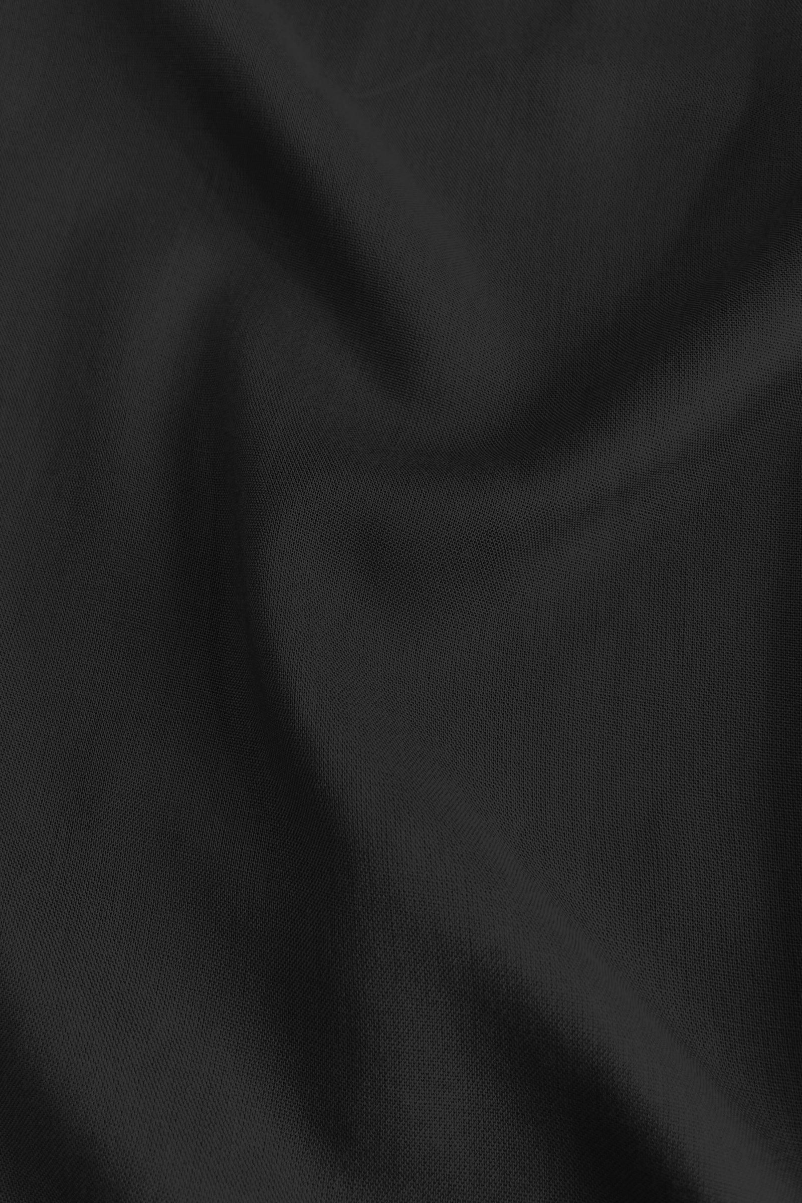 Black top fabric close-up with fine texture