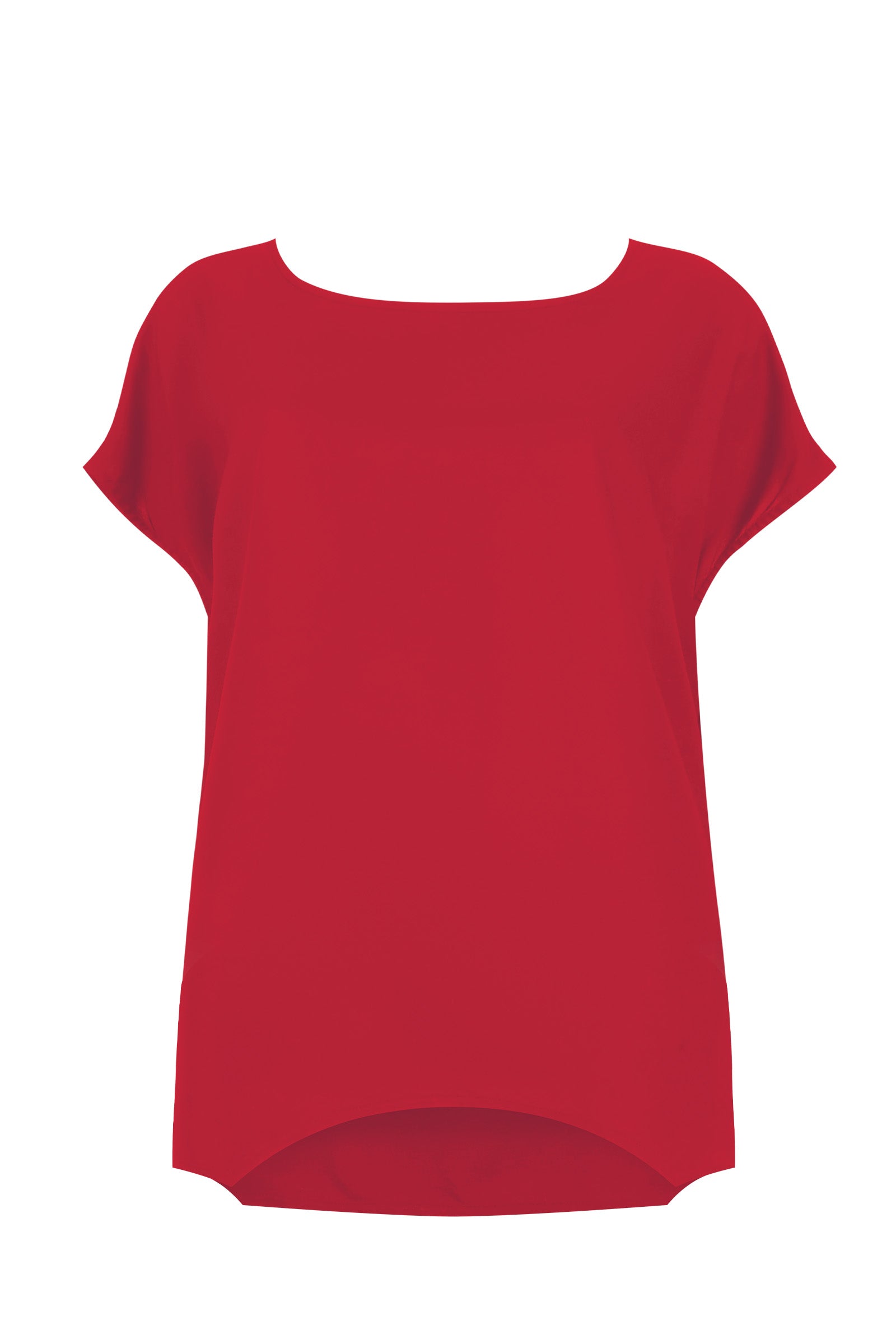 Dark red scoop-neck short-sleeve top