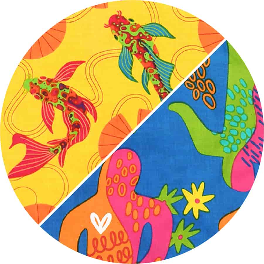 Koi Sunflower/Disco Blue