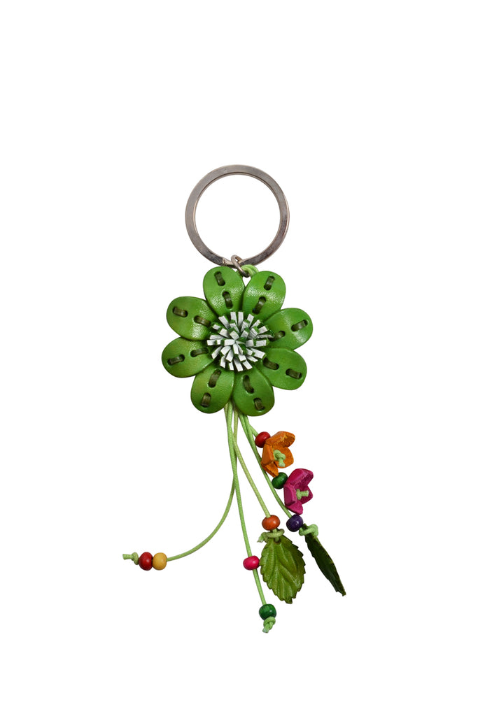 Leather Flower Keyring - Keshet Design