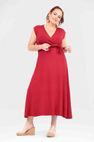 Amelie dress, V-neck wrap midi with short sleeves and tie waist