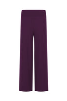Aubergine Nomi straight-leg trousers with wide, even hems