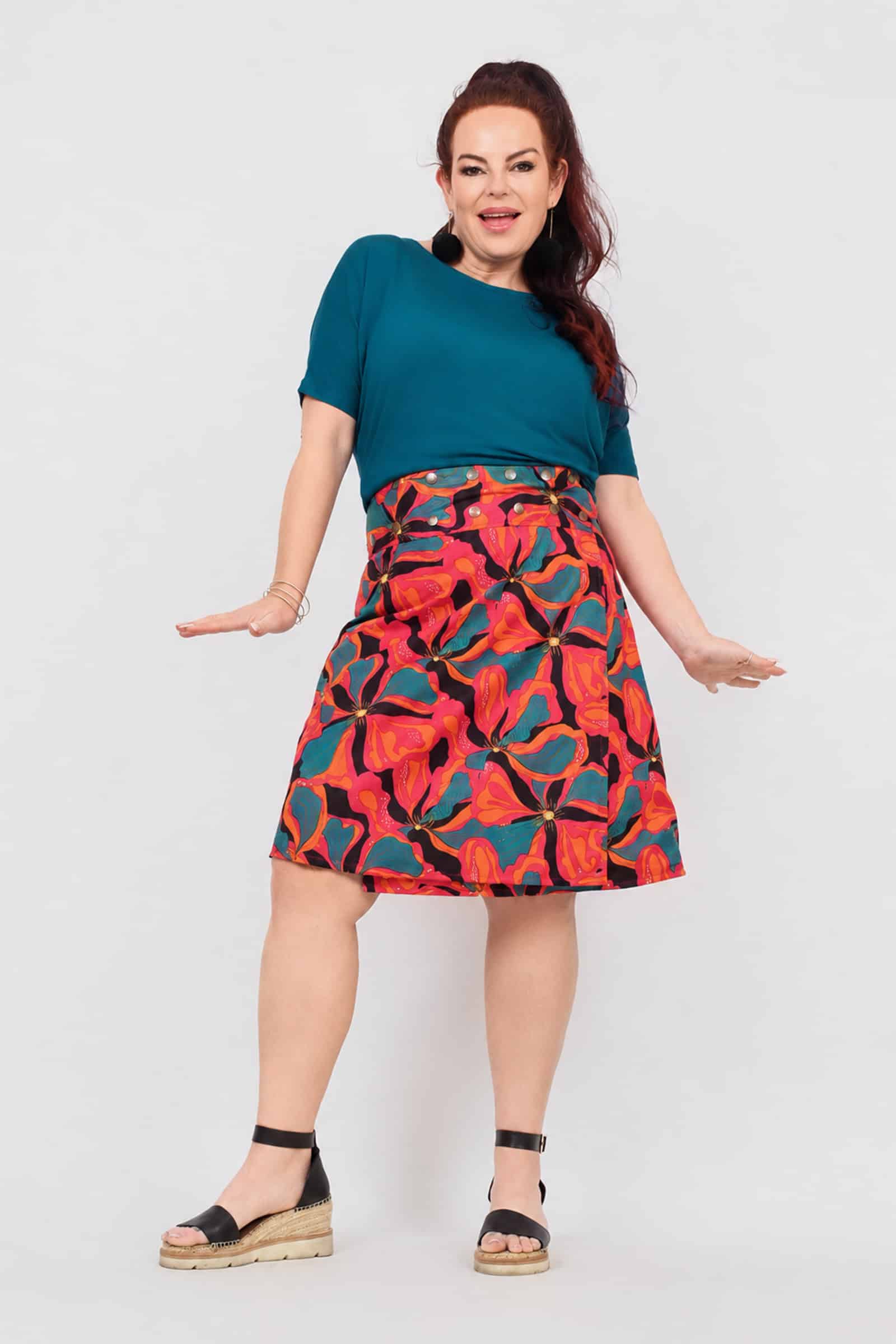 Aluula Long Reversible Button Skirt