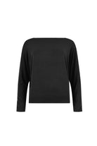 Black long-sleeve Mika top with square neckline