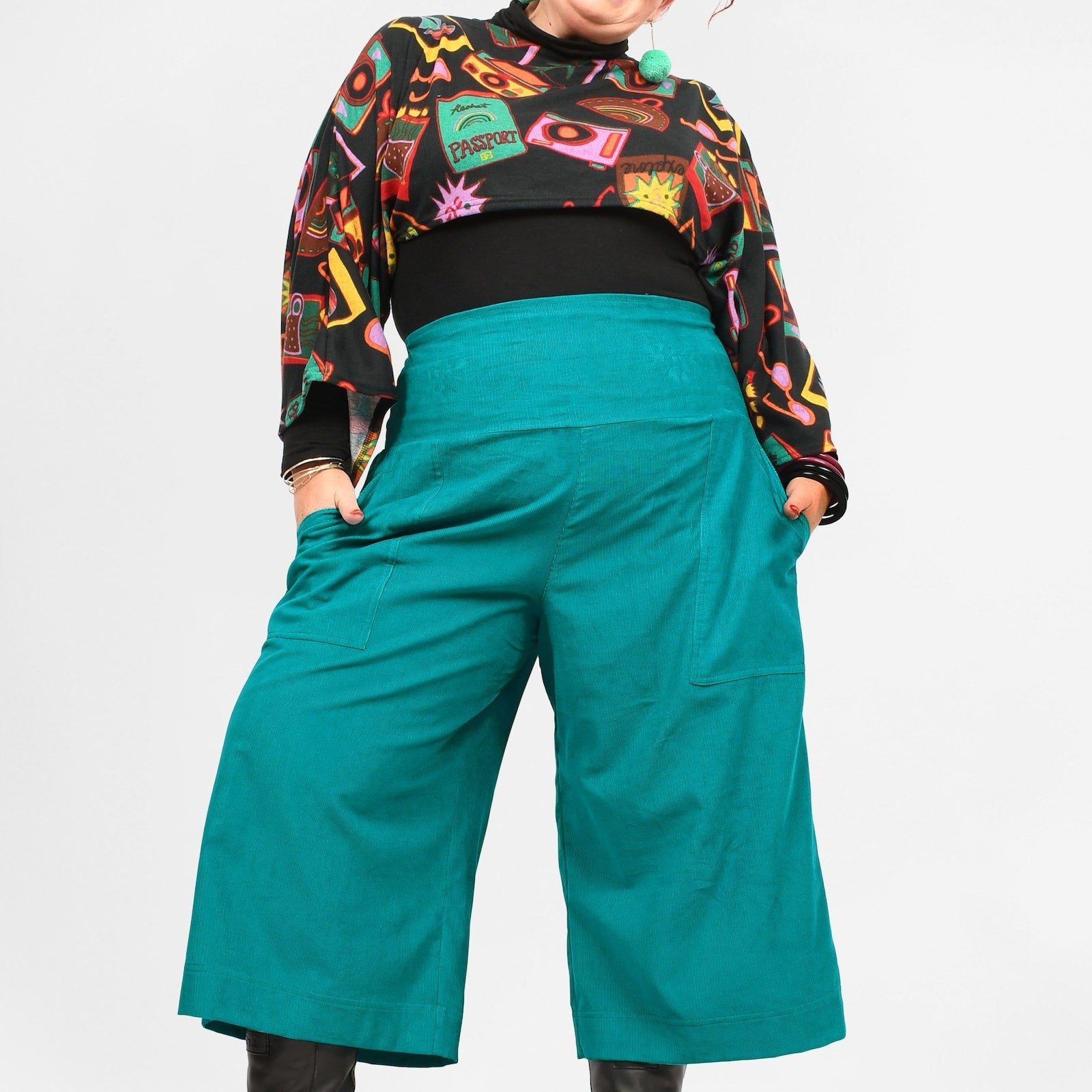 Gemma Cord 3/4 Pants Plain