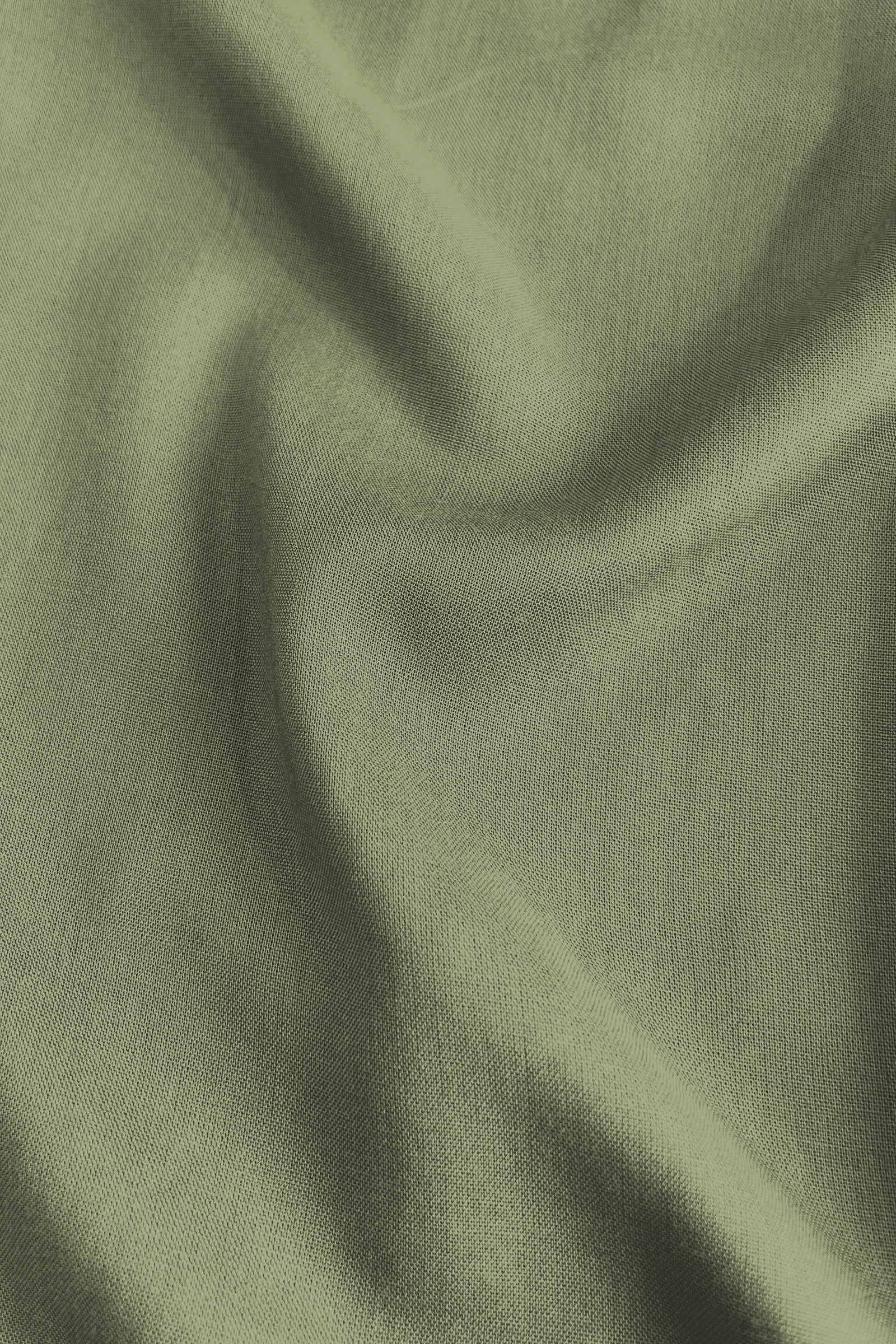 Olive green woven fabric close-up for maxi dress