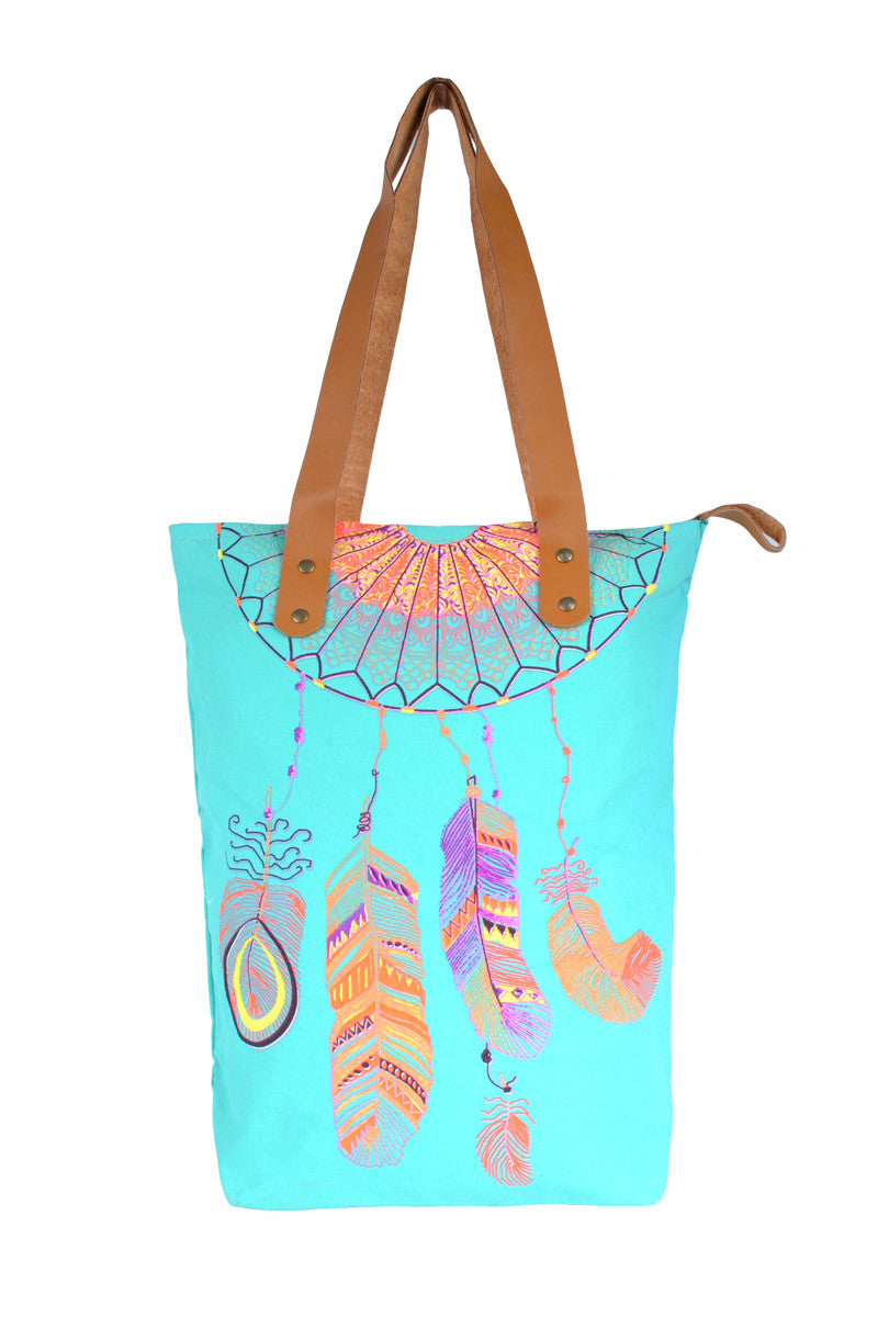 Dreamcatcher Fluoro Tote Bags - Keshet Design