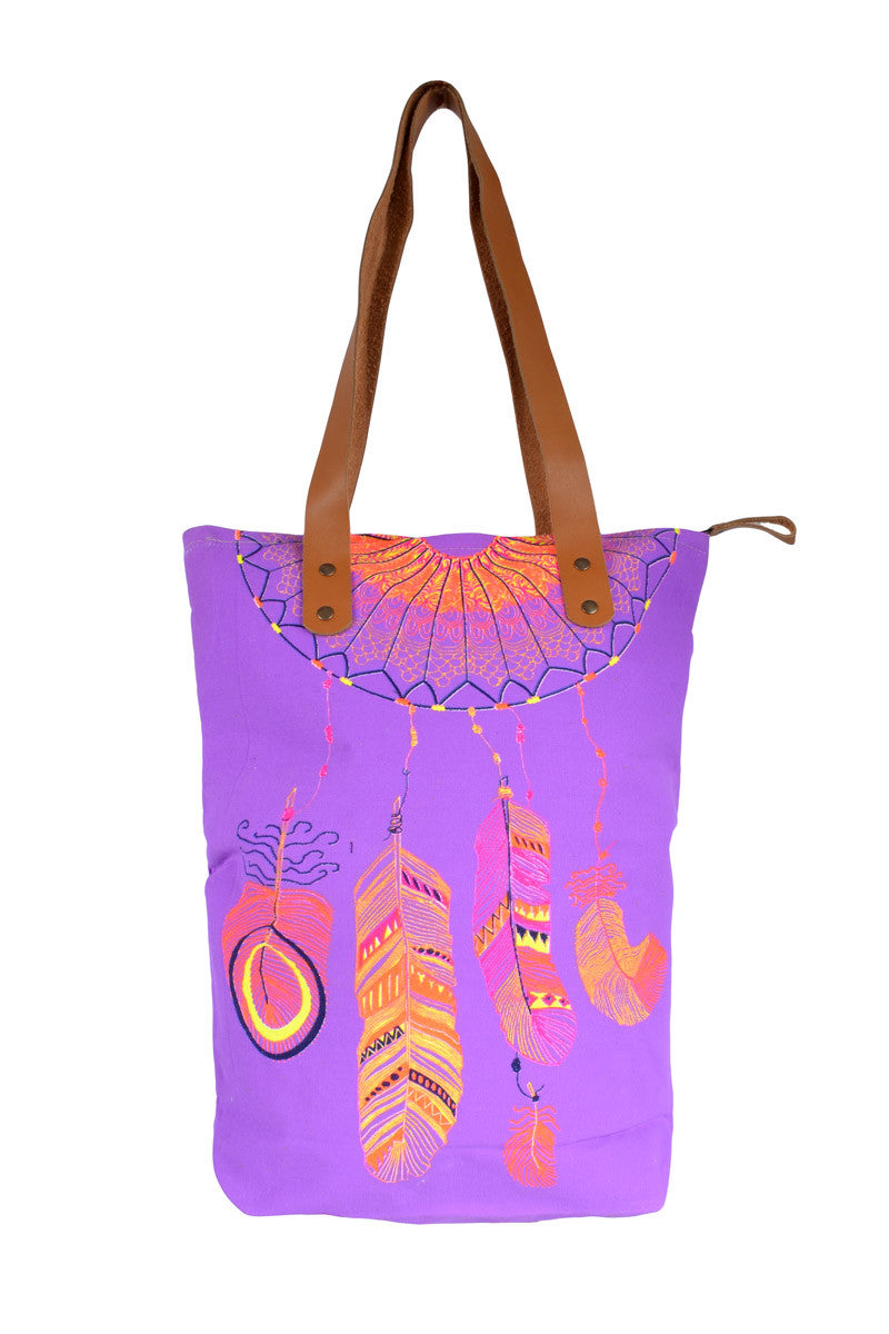 Dreamcatcher Fluoro Tote Bags - Keshet Design