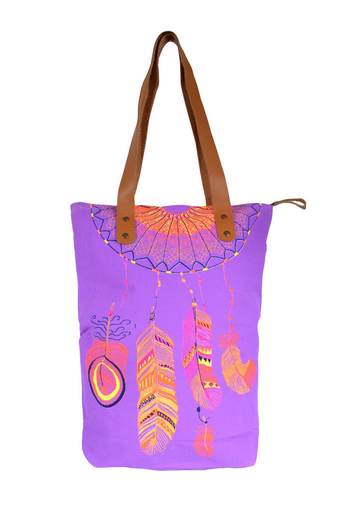 Dreamcatcher Fluoro Tote Bags - Keshet Design