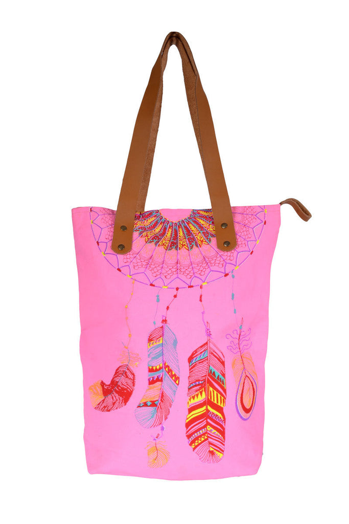 Dreamcatcher Fluoro Tote Bags - Keshet Design