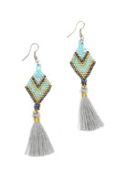 Beaded Diamond Tassel Earrings - Keshet Unique Colourful Women's Clothing Tasmania Australia