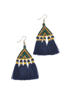 Beaded Triangle Tassel Earrings - Keshet Unique Colourful Women's Clothing Tasmania Australia