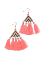 Beaded Triangle Tassel Earrings - Keshet Unique Colourful Women's Clothing Tasmania Australia