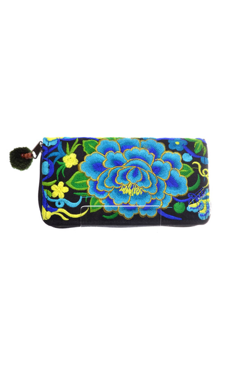 Embroidered Rose Wallet - Keshet Unique Colourful Women's Clothing Tasmania Australia