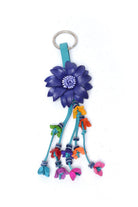 Leather Flower Keyring - Keshet Design