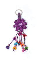 Leather Flower Keyring - Keshet Design