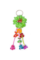 Leather Stitched Flower Keyring - Keshet Design